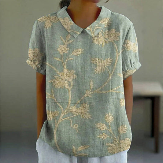 Bloom & Breeze - Timeless Charm Vintage Floral Blouse