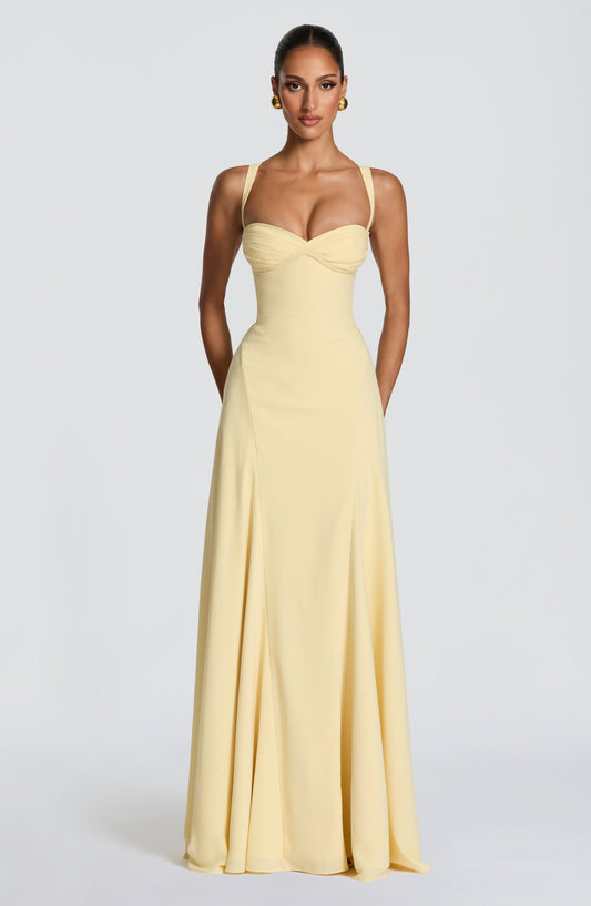 Butter Yellow Summer Maxi Dress