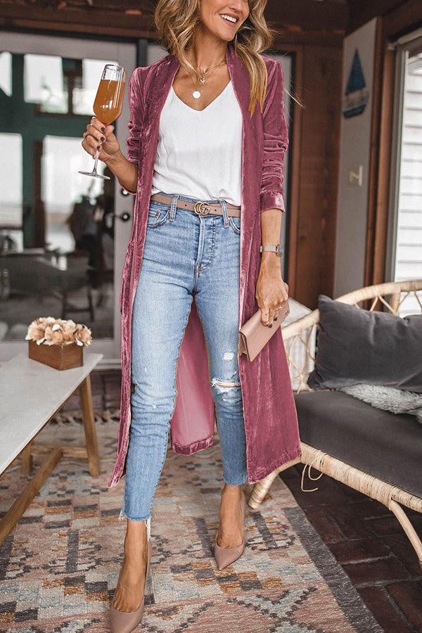 Elegant Velvet Kimono Coat