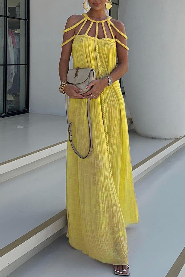 Coastal Elegance Linen-Blend Maxi Dress