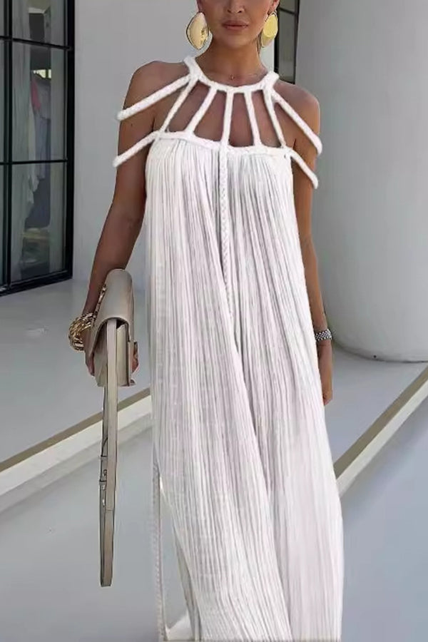Coastal Elegance Linen-Blend Maxi Dress