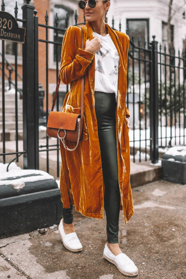 Elegant Velvet Kimono Coat