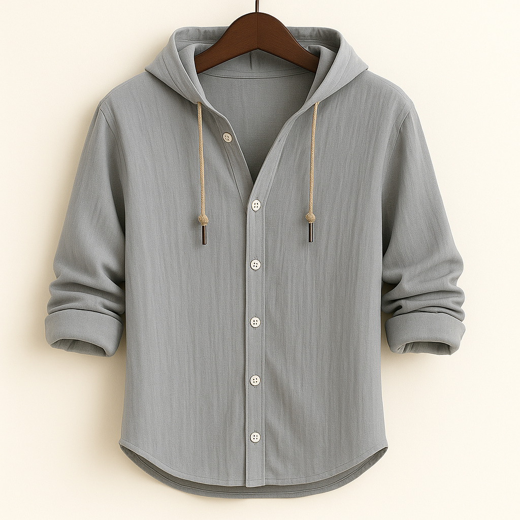 Ultra-Breathable Cotton-Linen Hoodie Shirt