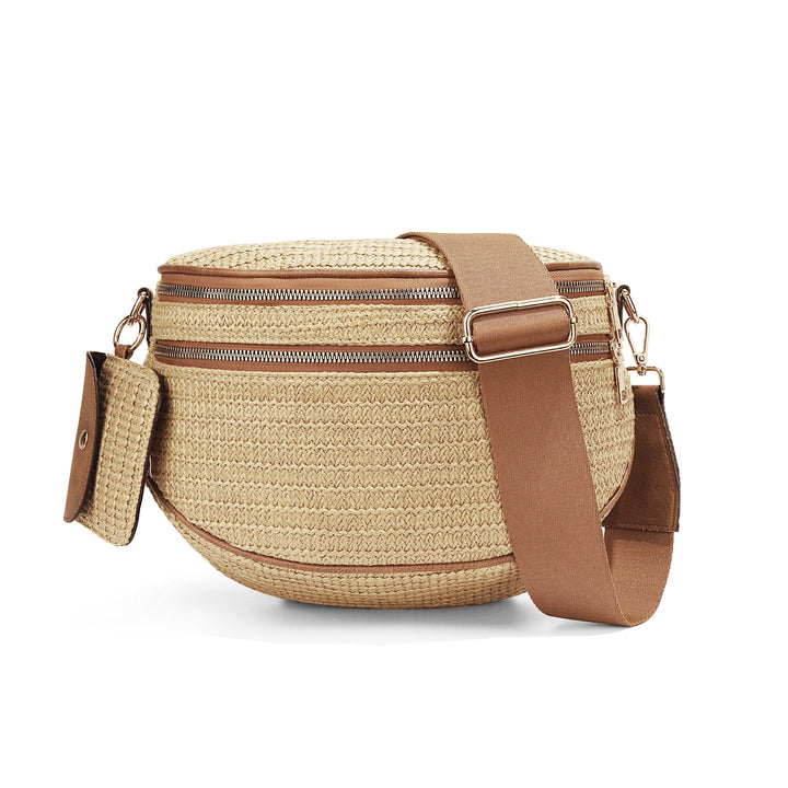Ounamei Checkered Crossbody Bum Bag for Women Large Capacity Belt Bag for Moms & Everyday Travel