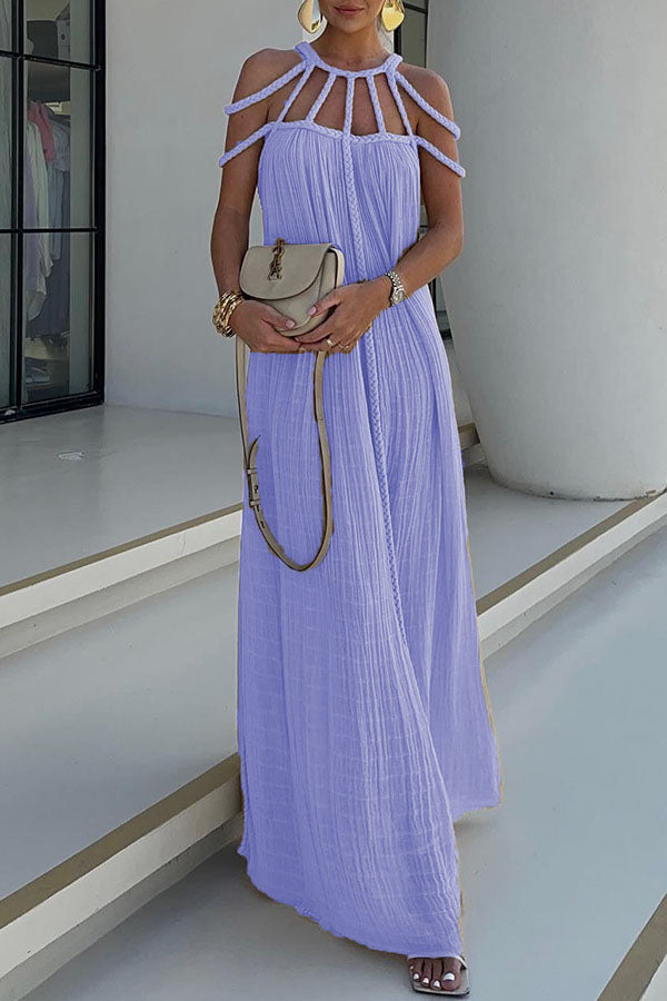 Coastal Elegance Linen-Blend Maxi Dress