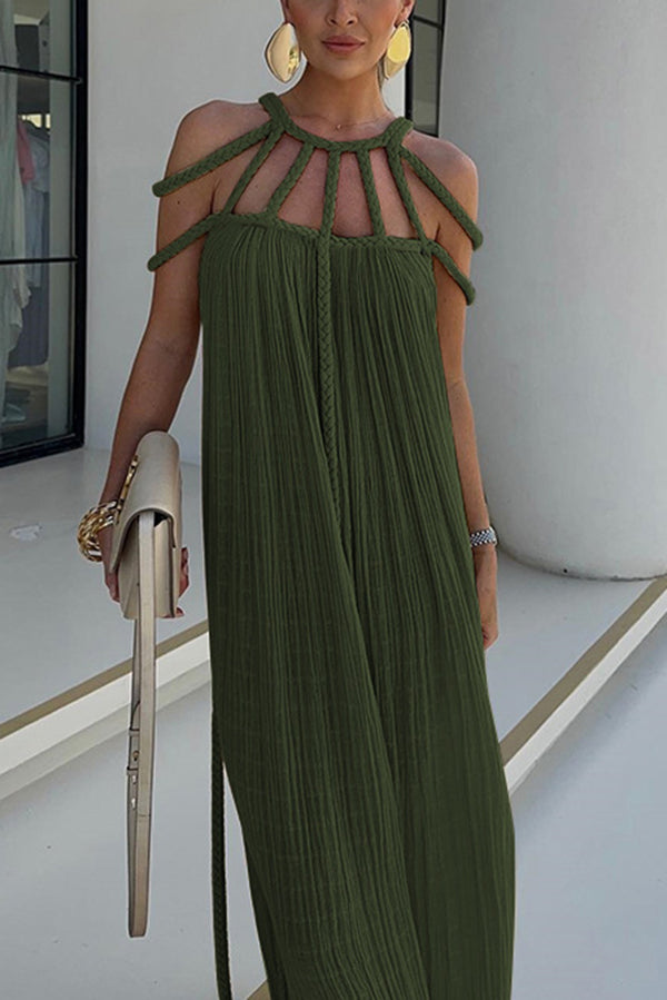 Coastal Elegance Linen-Blend Maxi Dress