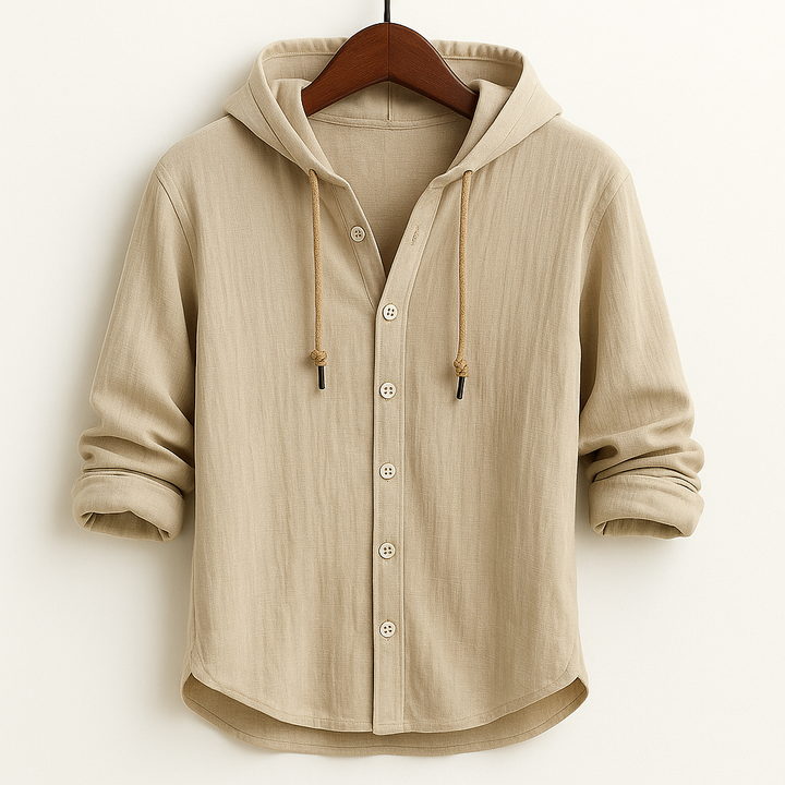 Ultra-Breathable Cotton-Linen Hoodie Shirt