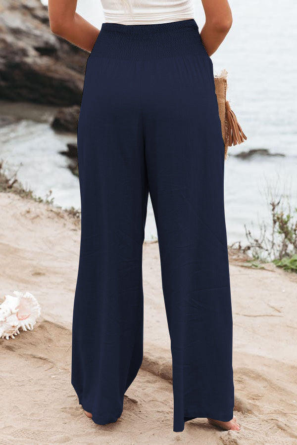 Cora - Effortless Breeze Linen-Blend Smocked Pants