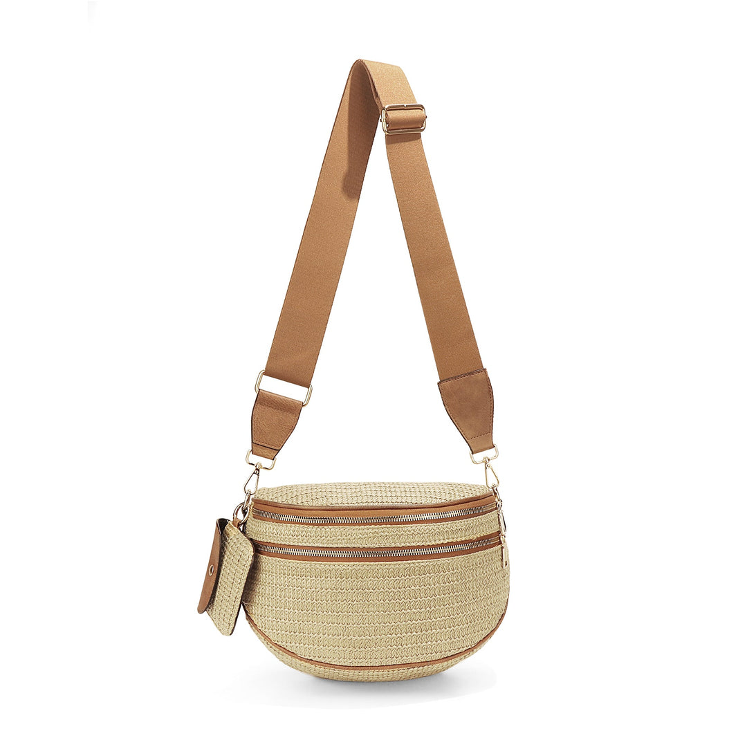 Ounamei Checkered Crossbody Bum Bag for Women Large Capacity Belt Bag for Moms & Everyday Travel