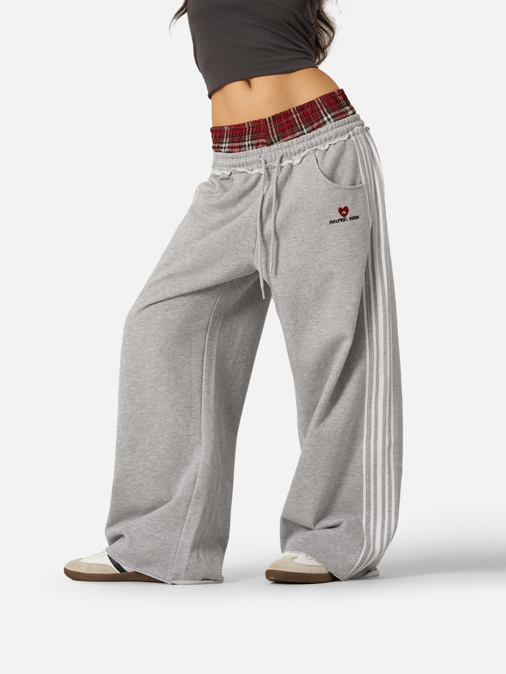 Streetwear Chic Double-Waist Baggy Sweatpants