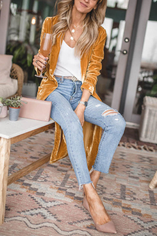 Elegant Velvet Kimono Coat
