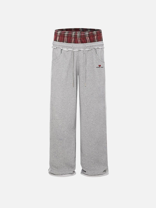 Streetwear Chic Double-Waist Baggy Sweatpants