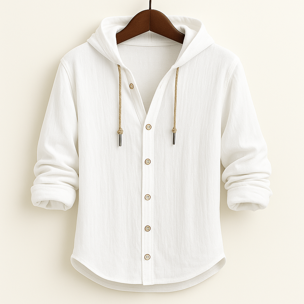 Ultra-Breathable Cotton-Linen Hoodie Shirt