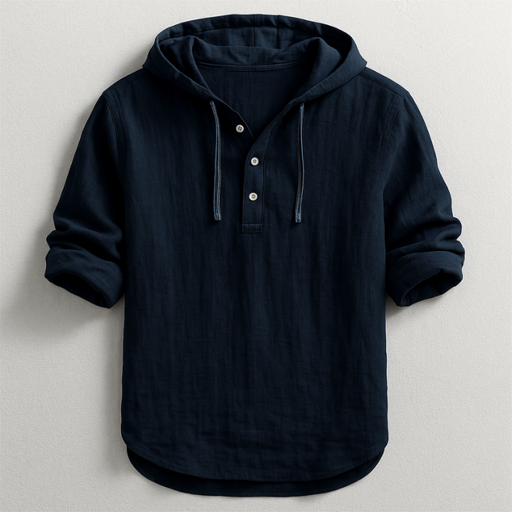 Breezy Cotton-Linen Hoodie Shirt