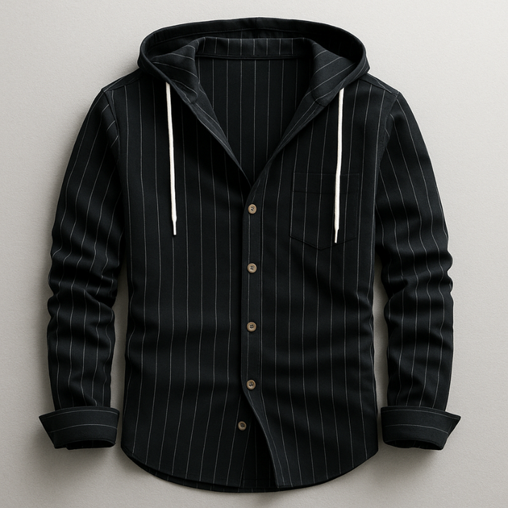 Cotton-Linen Blend Hoodie Shirt
