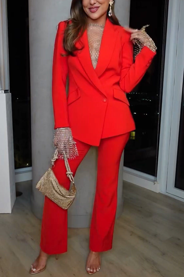 Effortless Chic Blazer and Straight Leg Pants Set