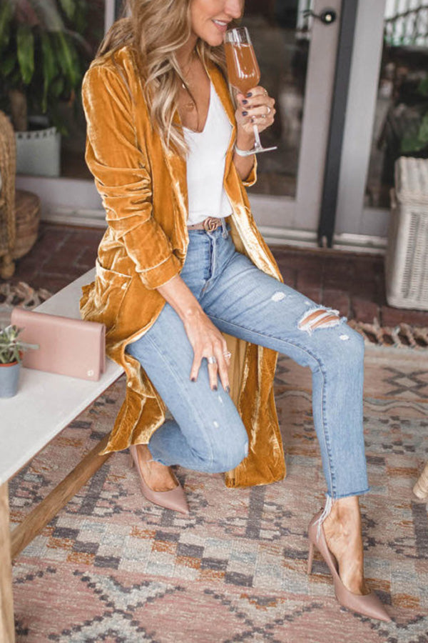 Elegant Velvet Kimono Coat