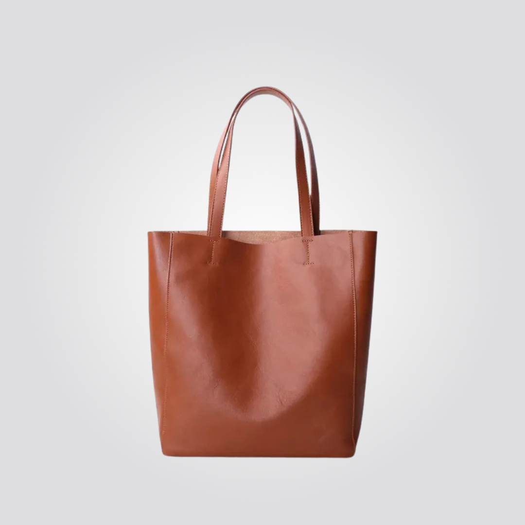 Sindy - Sophisticated Vertical Leather Work Tote