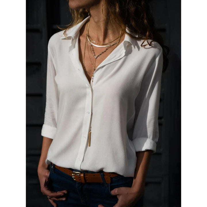 Long Sleeve Button-Down Blouse