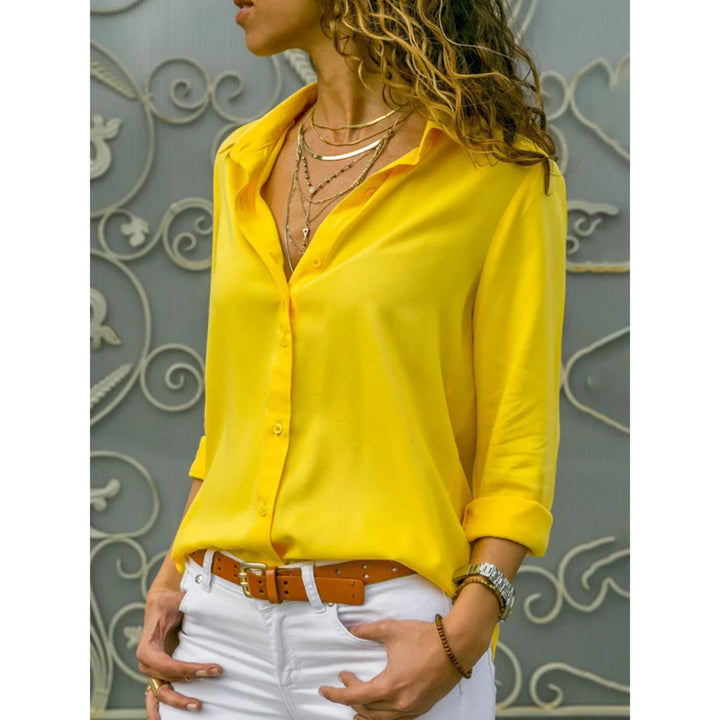 Long Sleeve Button-Down Blouse