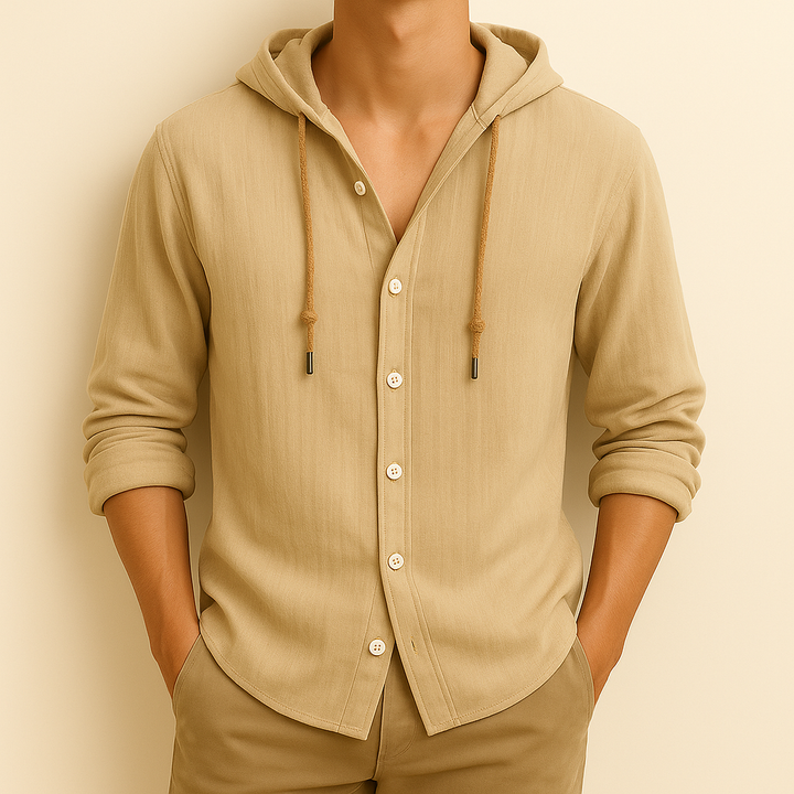 Ultra-Breathable Cotton-Linen Hoodie Shirt