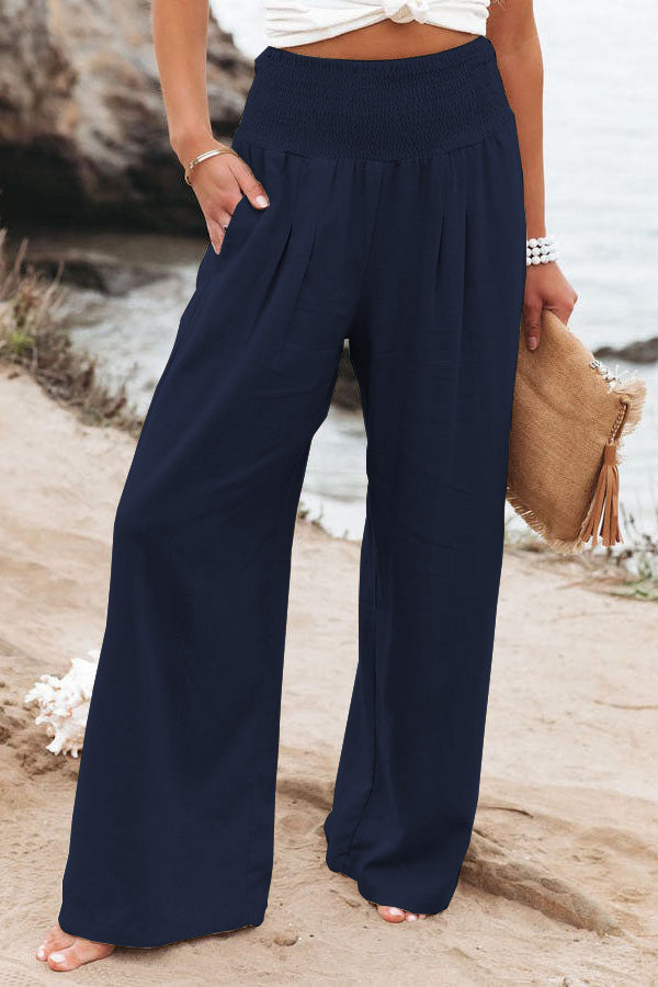 Cora - Effortless Breeze Linen-Blend Smocked Pants