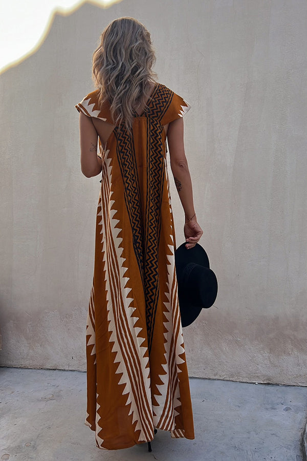 Boho Chic Ethnic Print Maxi Dress