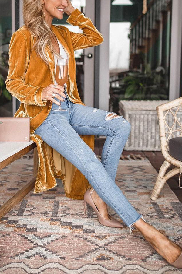 Elegant Velvet Kimono Coat