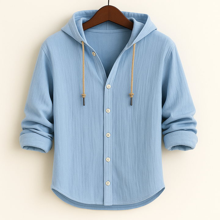 Ultra-Breathable Cotton-Linen Hoodie Shirt