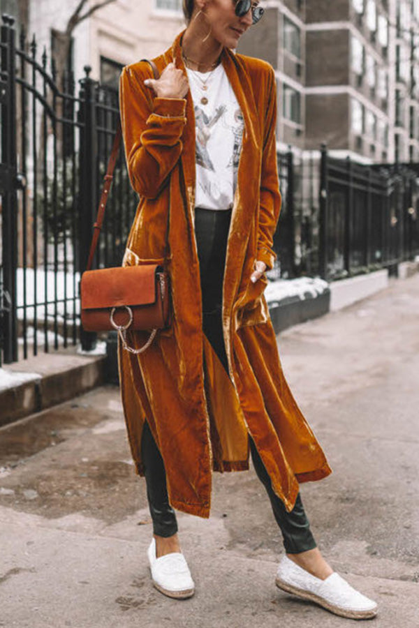 Elegant Velvet Kimono Coat