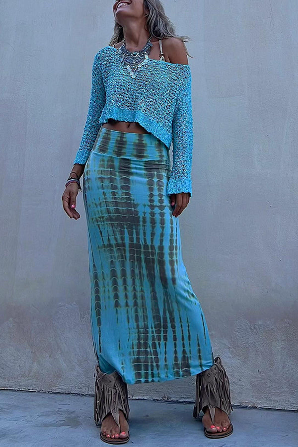Indie - Breezy Vacation Tie-Dye Maxi Skirt