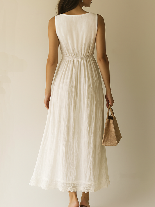 Boho Chic Embroidered Chiffon Maxi Dress