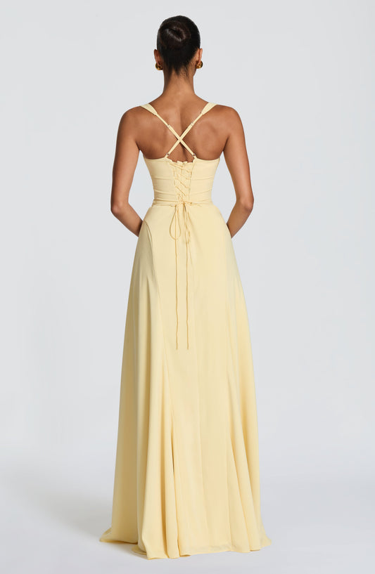 Butter Yellow Summer Maxi Dress