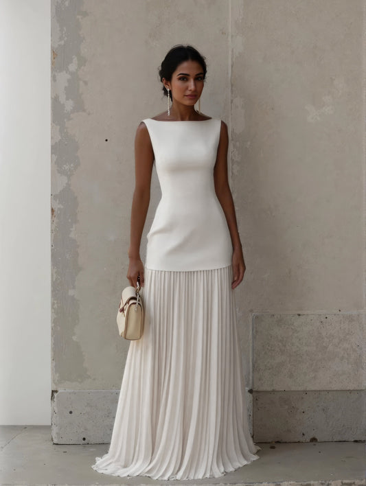 Celine Pleated Two Piece Evening Dress