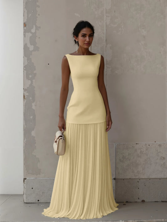 Celine Pleated Two Piece Evening Dress