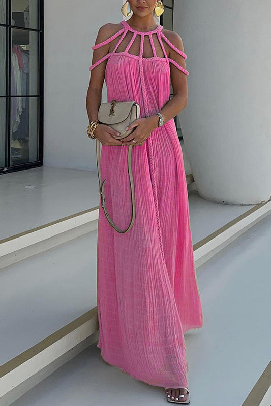 Coastal Elegance Linen-Blend Maxi Dress