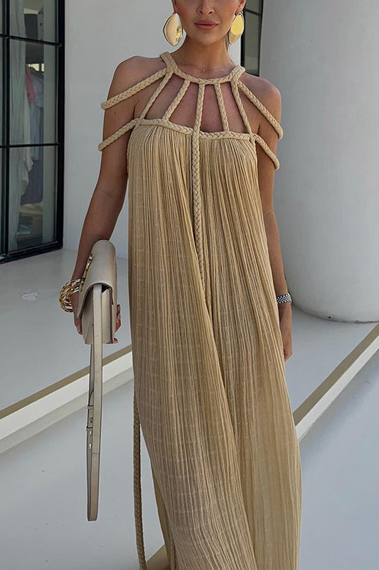 Coastal Elegance Linen-Blend Maxi Dress