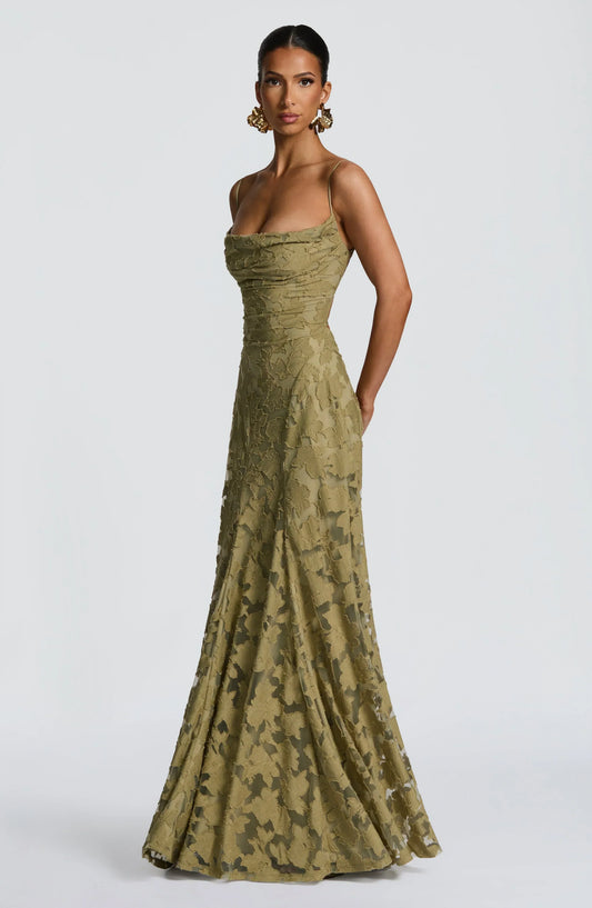 Elegant Sage Green Maxi Dress