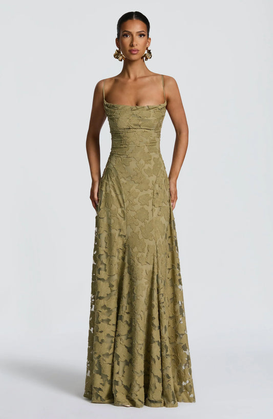 Elegant Sage Green Maxi Dress