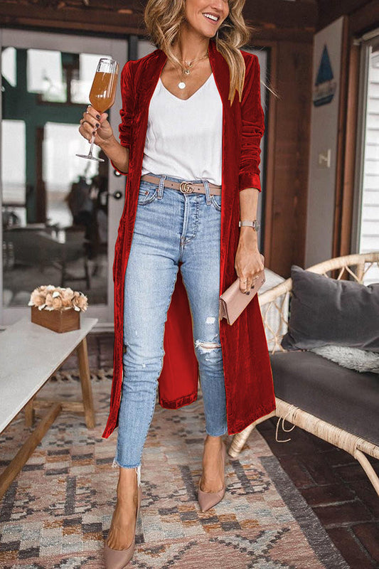 Elegant Velvet Kimono Coat