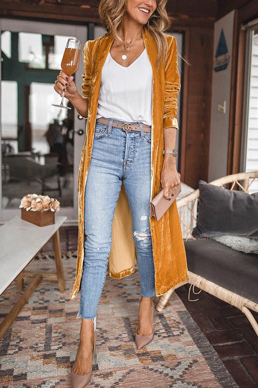 Elegant Velvet Kimono Coat