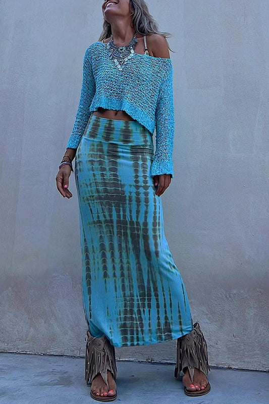 Indie - Breezy Vacation Tie-Dye Maxi Skirt