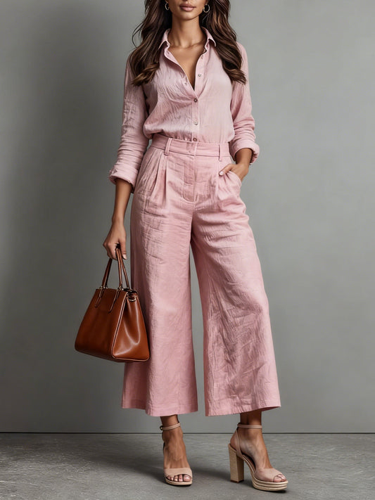 Luxe Breeze - Effortless 100% Pure Linen Capri Set
