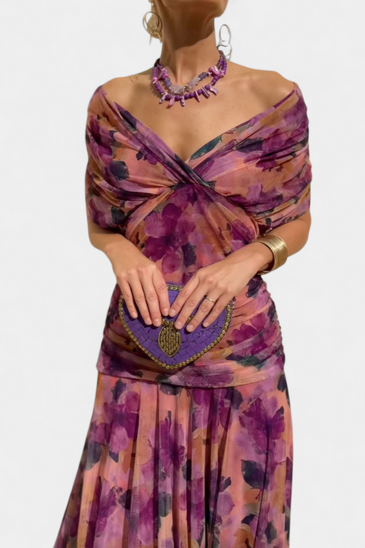 Magda Summer Floral V-Neck Maxi Dress