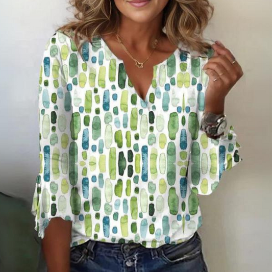 Olivia - Effortless Breezy V-Neck Blouse