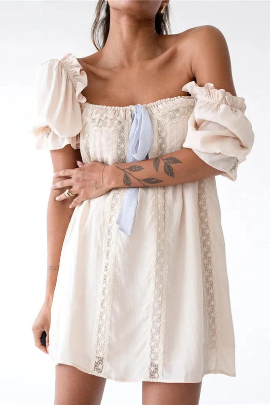 Paige - Playful Elegance Puff Sleeve Mini Dress