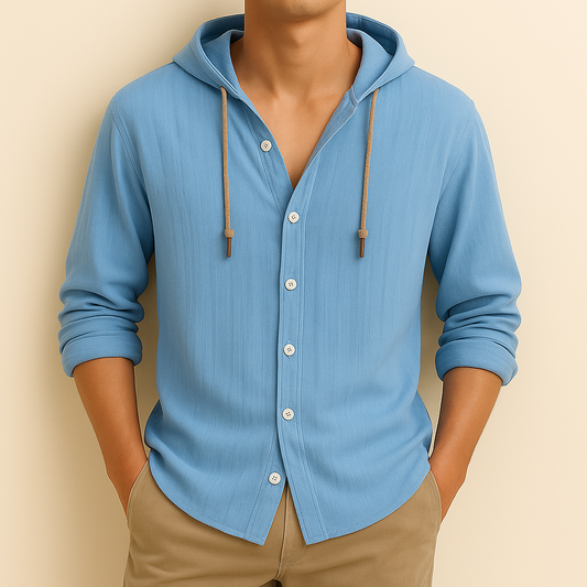 Ultra-Breathable Cotton-Linen Hoodie Shirt