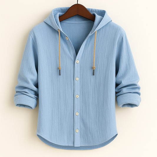 Ultra-Breathable Cotton-Linen Hoodie Shirt