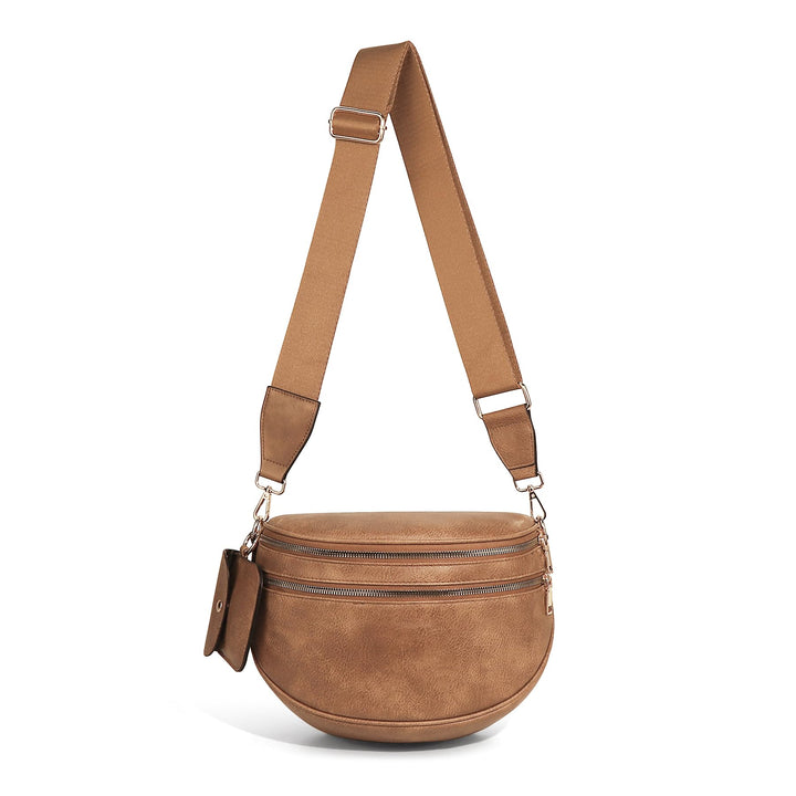 Ounamei Checkered Crossbody Bum Bag for Women Large Capacity Belt Bag for Moms & Everyday Travel