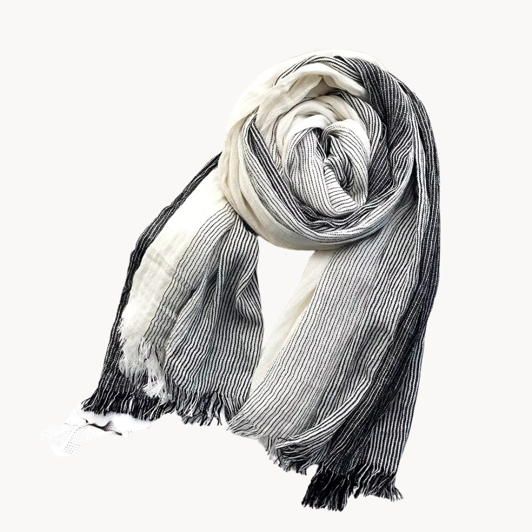 Breezy Coastal Elegance Striped Scarf